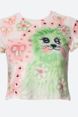 Indie Leon Y2K Retro Bow Tee - Perfect for 90s and Y2K Summer Outfits