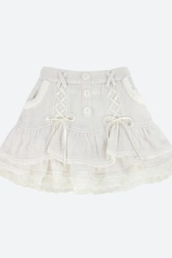 Kawaii Ruffled Layered Lace Mini Skirt - Y2K Summer Retro Style Grunge Outfit