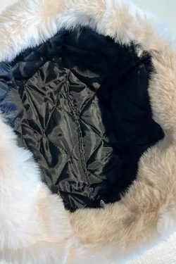 Vintage Faux Fur Aviator Hat - Retro Y2K Fashion Accessory for Grunge & 90s Outfits