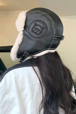 Vintage Faux Fur Aviator Hat - Retro Y2K Fashion Accessory for Grunge & 90s Outfits
