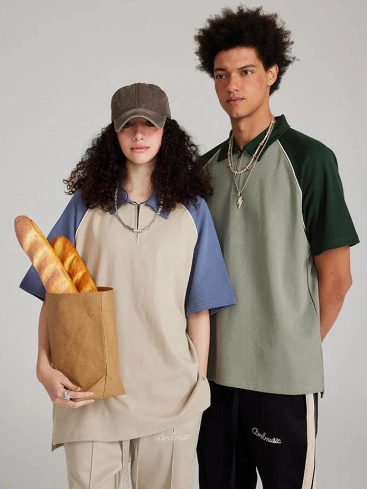 Vintage Half Zip-Up Polo Tee - Retro Y2K Fashion, 90s Style Grunge Outfit Vintage Half Zip-Up Polo Tee - Retro Y2K Fashion, 90s Style Grunge Outfit