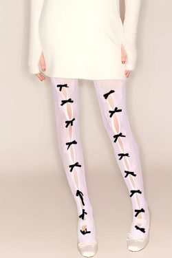 Y2K Coquette Bow Fishnet Tights - Retro Style Grunge Outfits Essential