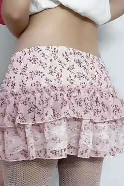 Y2K Coquette Floral Ruffled Mini Skirt - Retro 90s Summer Fashion