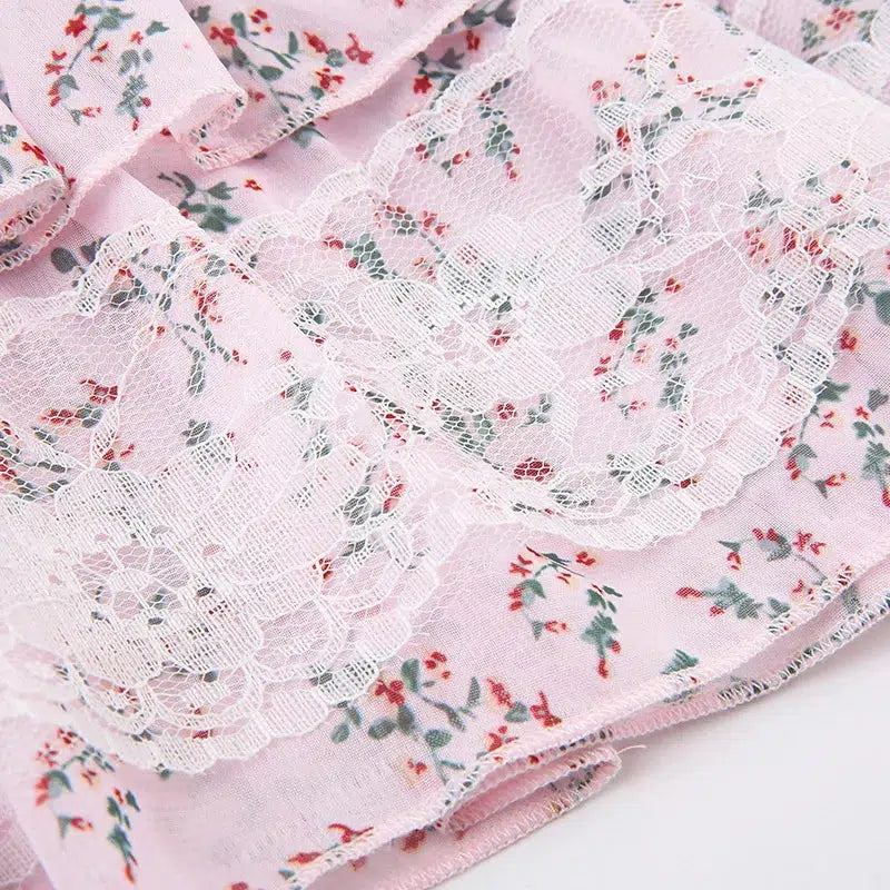 Y2K Coquette Floral Ruffled Mini Skirt - Retro 90s Summer Fashion Y2K Coquette Floral Ruffled Mini Skirt - Retro 90s Summer Fashion