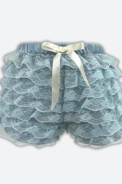 Y2K Coquette Lace Ruffled Shorts - Retro 90s Summer Fashion