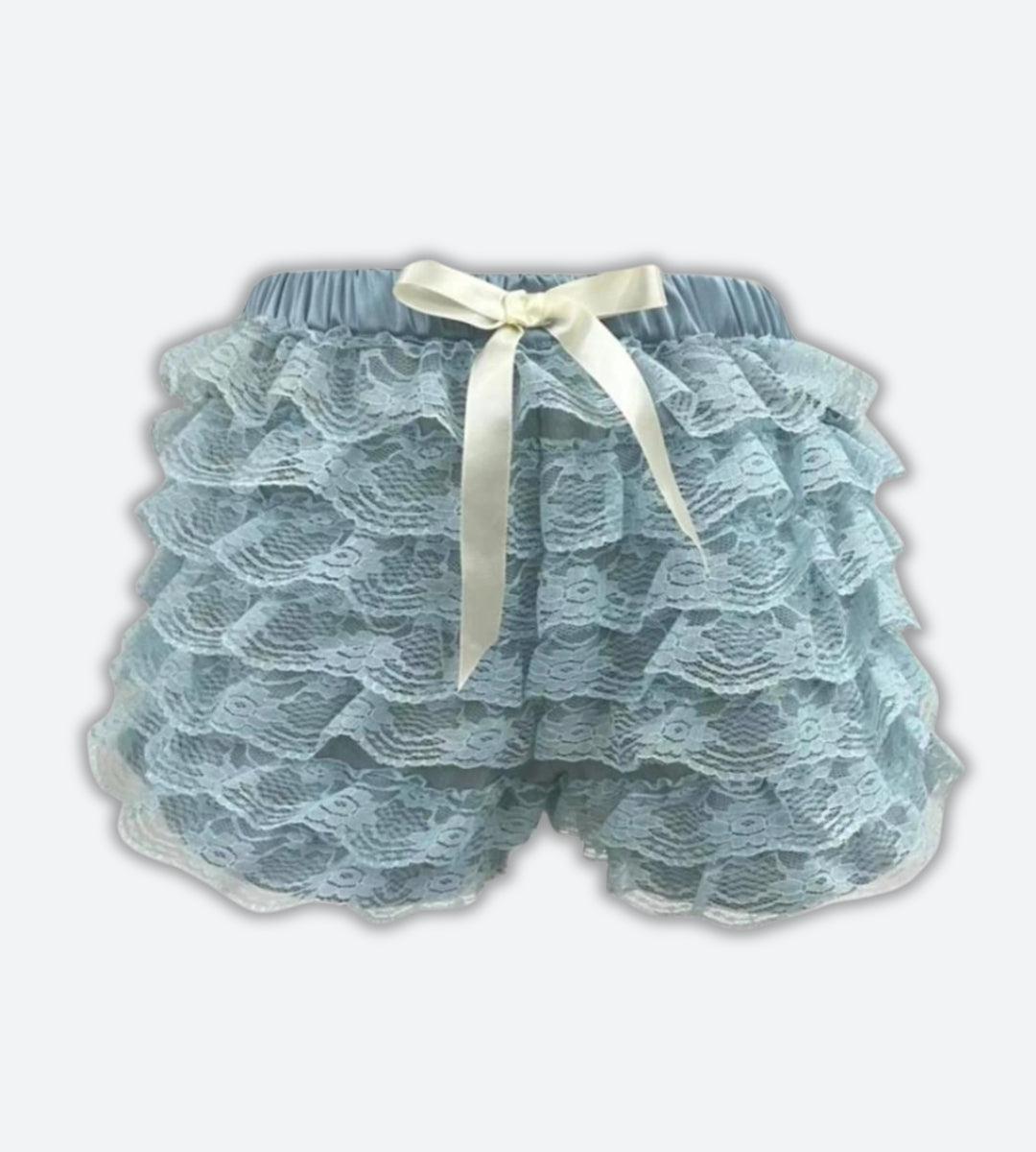 Y2K Coquette Lace Ruffled Shorts - Retro 90s Summer Fashion