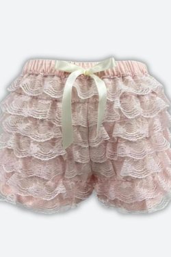 Y2K Coquette Lace Ruffled Shorts - Retro 90s Summer Fashion