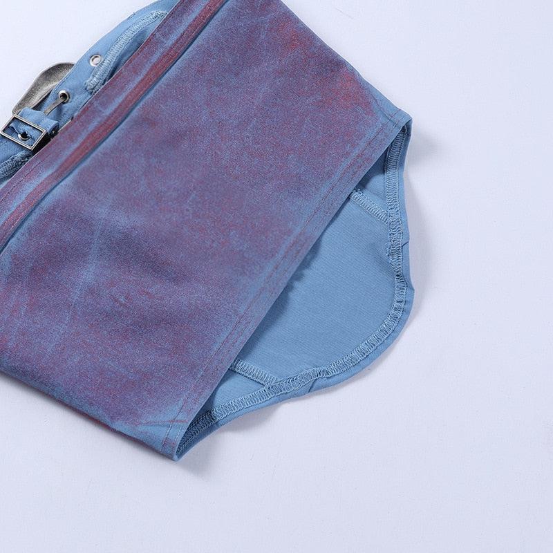 Y2K Fashion Belted Tube Top - Retro Style Grunge Outfit Essential Y2K Fashion Belted Tube Top - Retro Style Grunge Outfit Essential