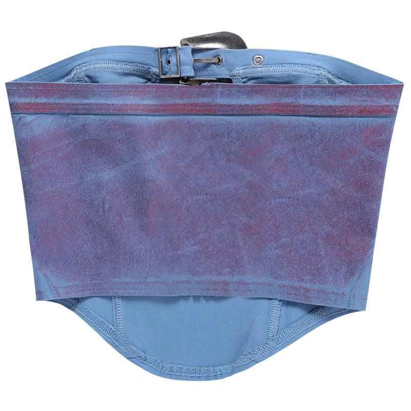 Y2K Fashion Belted Tube Top - Retro Style Grunge Outfit Essential Y2K Fashion Belted Tube Top - Retro Style Grunge Outfit Essential