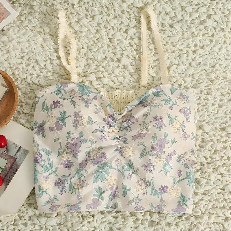 Y2K Floral Cottagecore Crop Top - Retro Style Summer Fashion
