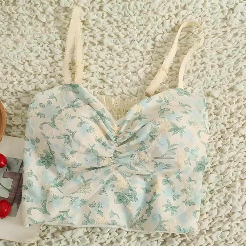 Y2K Floral Cottagecore Crop Top - Retro Style Summer Fashion