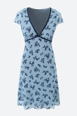 Y2K Floral Cottagecore Mini Dress - Retro Summer Outfit