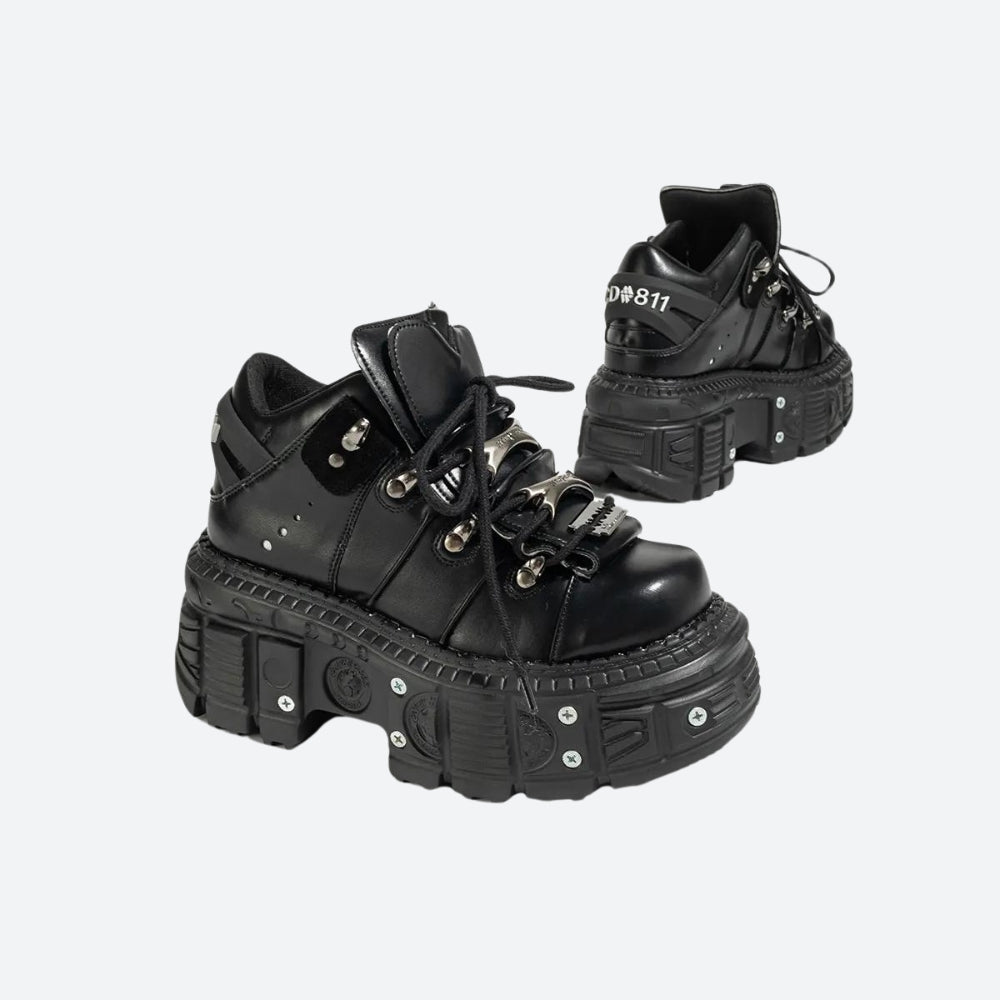 Y2K Grunge Lace Up Platform Sneakers - Retro 90s Style Y2K Shoes Y2K Grunge Lace Up Platform Sneakers - Retro 90s Style Y2K Shoes