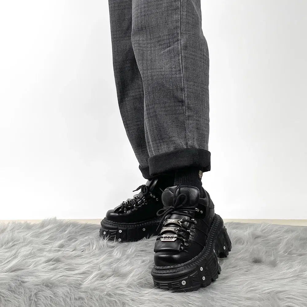 Y2K Grunge Lace Up Platform Sneakers - Retro 90s Style Y2K Shoes Y2K Grunge Lace Up Platform Sneakers - Retro 90s Style Y2K Shoes