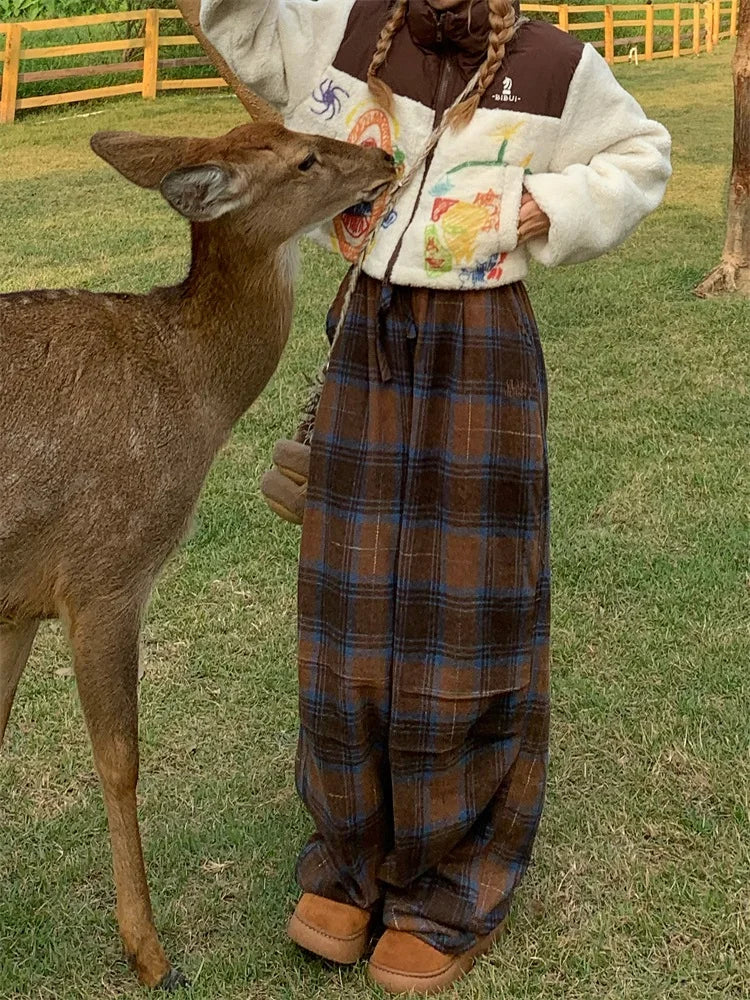 Y2K Grunge Oversized Plaid Sweatpants - Retro 90s Fashion Statement Y2K Grunge Oversized Plaid Sweatpants - Retro 90s Fashion Statement