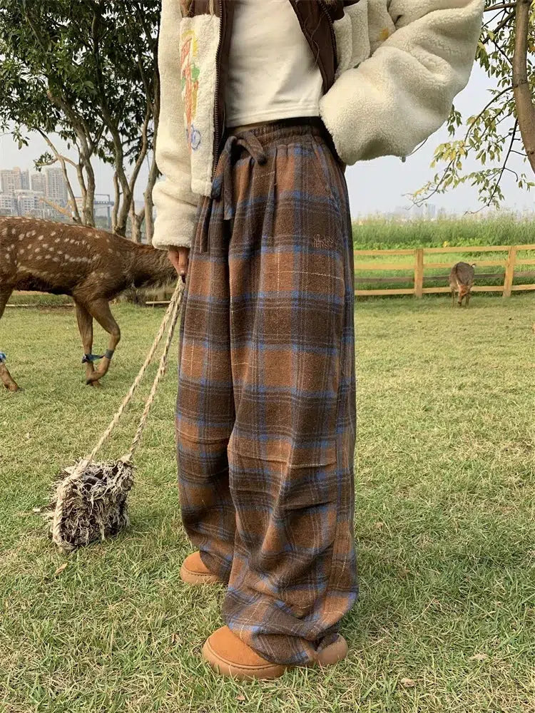 Y2K Grunge Oversized Plaid Sweatpants - Retro 90s Fashion Statement Y2K Grunge Oversized Plaid Sweatpants - Retro 90s Fashion Statement