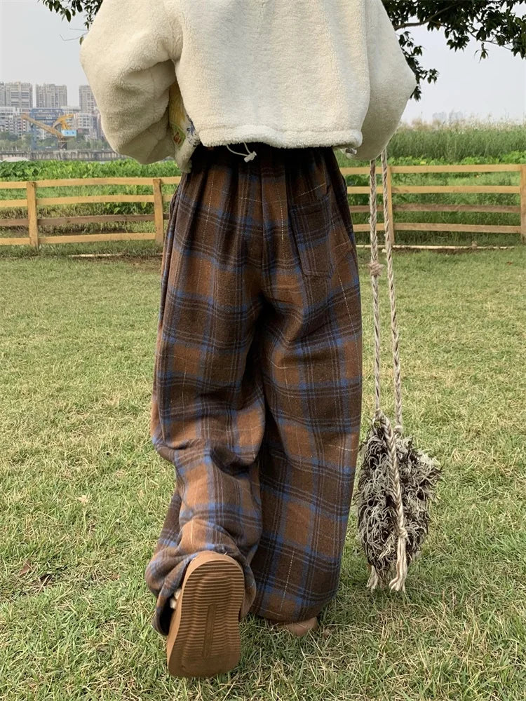 Y2K Grunge Oversized Plaid Sweatpants - Retro 90s Fashion Statement Y2K Grunge Oversized Plaid Sweatpants - Retro 90s Fashion Statement