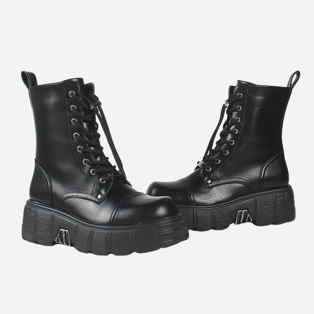 Y2K Grunge Zip-Up Platform Combat Boots - Retro 90s Style Y2K Shoes Y2K Grunge Zip-Up Platform Combat Boots - Retro 90s Style Y2K Shoes