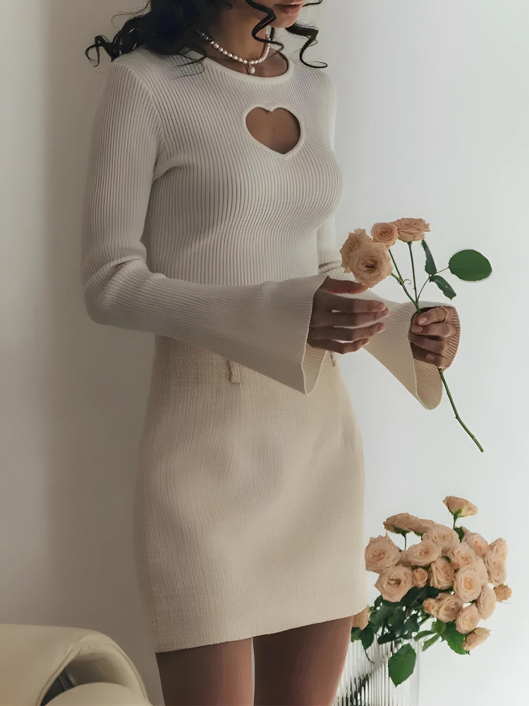 Y2K Heart Cut Out Corduroy Top - Retro Style Grunge Outfit