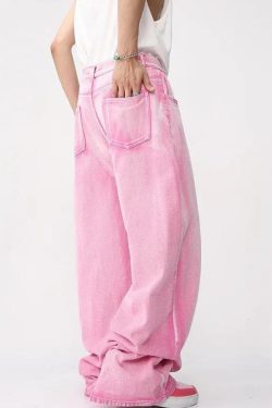 Y2K Pink Denim Jacket & Pants Two Piece Set - Retro Style 90s Fashion Outfit