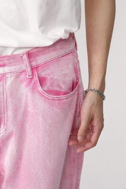 Y2K Pink Denim Jacket & Pants Two Piece Set - Retro Style 90s Fashion Outfit