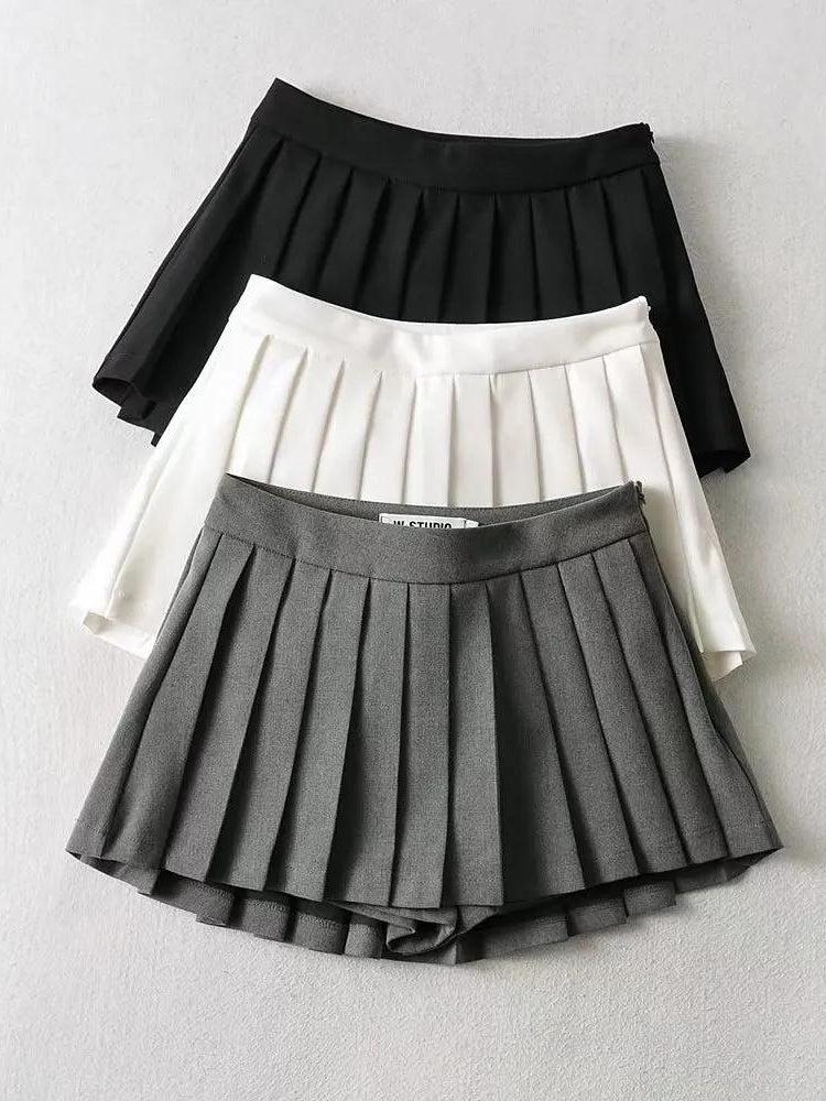 Y2K Pleated Mini School Skort - Retro 90s Fashion Grunge Outfit Y2K Pleated Mini School Skort - Retro 90s Fashion Grunge Outfit