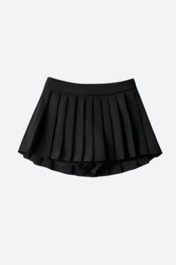 Y2K Pleated Mini School Skort - Retro 90s Fashion Grunge Outfit