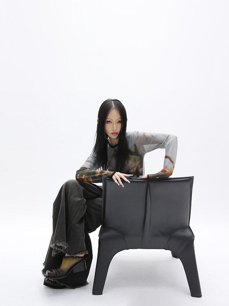 Y2K Retro Dark Wash Distressed Wide Leg Jeans - Perfect for 90s and Grunge Outfits Y2K Retro Dark Wash Distressed Wide Leg Jeans - Perfect for 90s and Grunge Outfits