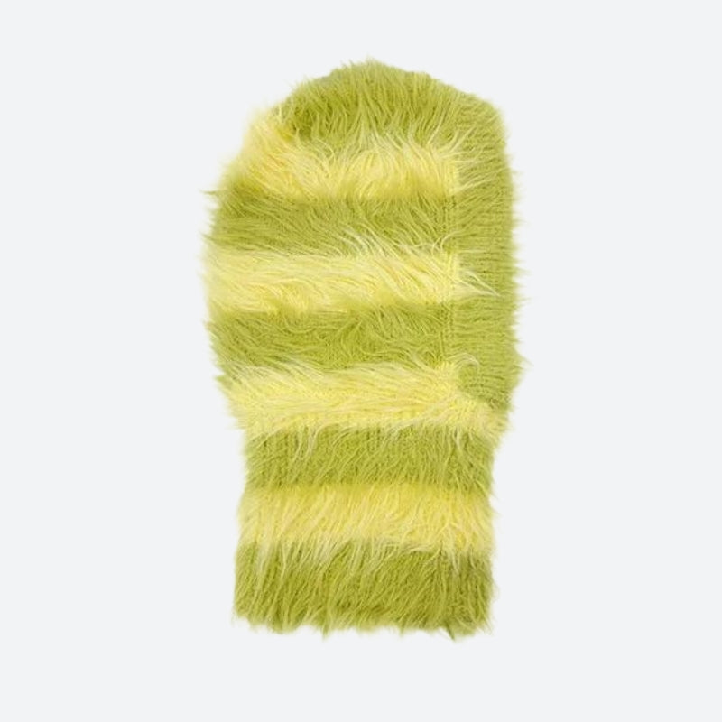 Y2K Retro Indie Striped Fluffy Balaclava - Perfect for 90s and Grunge Outfits Y2K Retro Indie Striped Fluffy Balaclava - Perfect for 90s and Grunge Outfits