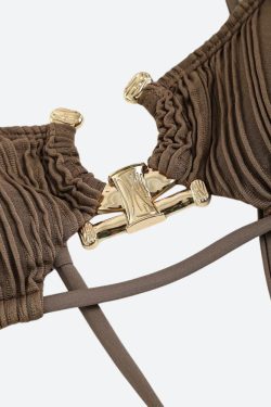 Y2K Retro Metal Hardware Criss Cross Bikini Set - Perfect for Summer and Club Outfits