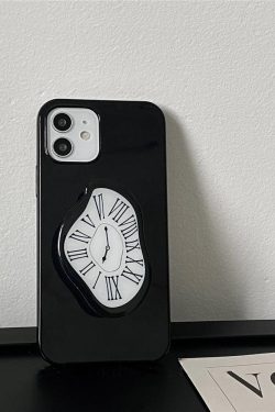 Y2K Retro Salvador Dali Melting Clock Phone Case - Unique 90s Grunge Style Accessory