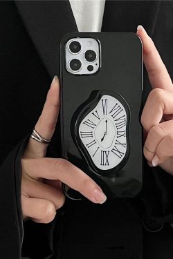Y2K Retro Salvador Dali Melting Clock Phone Case - Unique 90s Grunge Style Accessory