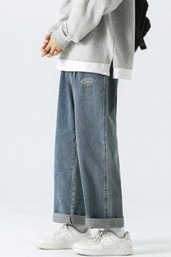 Y2K Retro Soft Boy Baggy Jeans - Perfect for 90s and Grunge Outfits