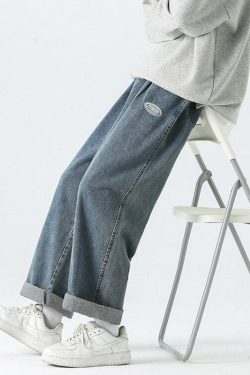 Y2K Retro Soft Boy Baggy Jeans - Perfect for 90s and Grunge Outfits