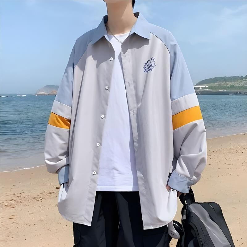 Y2K Retro Soft Boy Smiley Pastel Shirt - Perfect for 90s and Y2K Summer Outfits Y2K Retro Soft Boy Smiley Pastel Shirt - Perfect for 90s and Y2K Summer Outfits