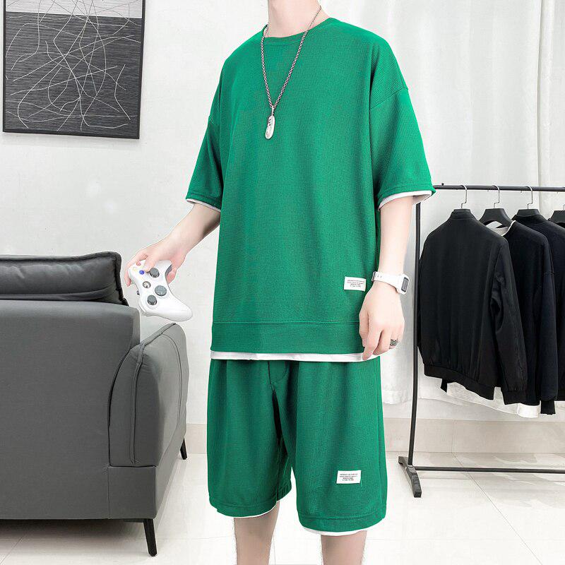 Y2K Retro Soft Boy Sweatshirt & Sweatshorts Two Piece Set - Perfect Y2K Summer Outfit