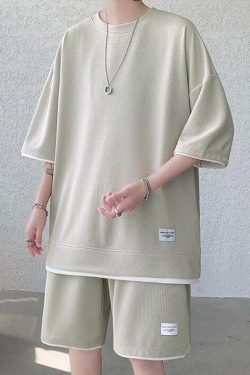 Y2K Retro Soft Boy Sweatshirt & Sweatshorts Two Piece Set - Perfect Y2K Summer Outfit