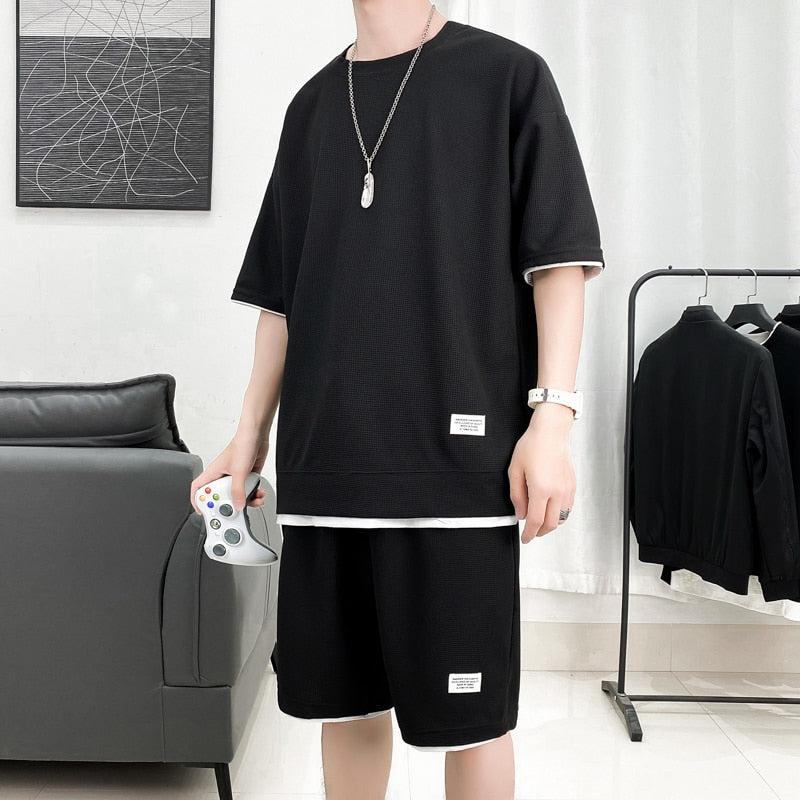 Y2K Retro Soft Boy Sweatshirt & Sweatshorts Two Piece Set - Perfect Y2K Summer Outfit