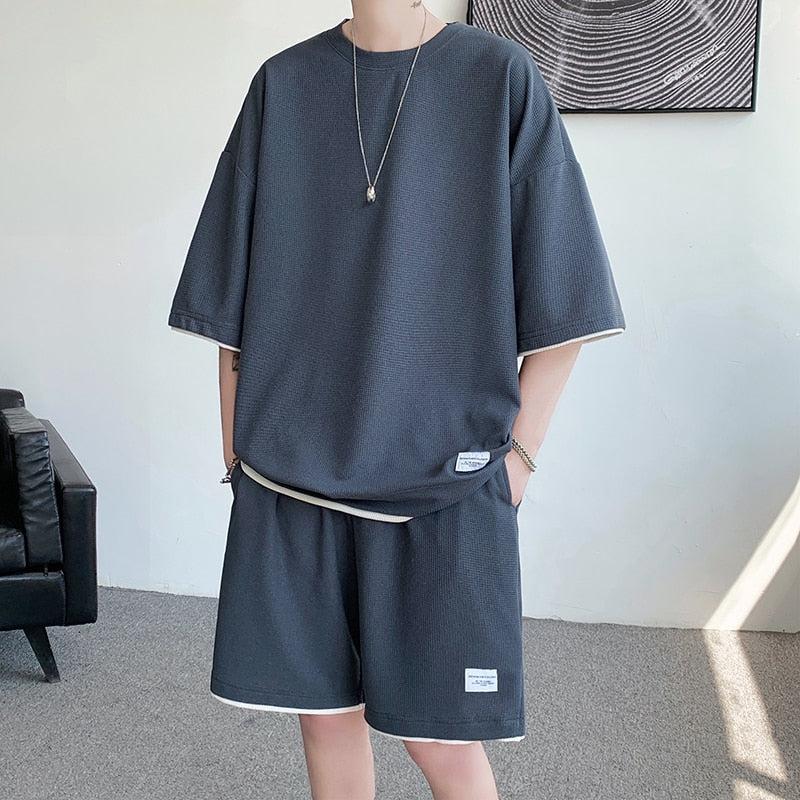 Y2K Retro Soft Boy Sweatshirt & Sweatshorts Two Piece Set - Perfect Y2K Summer Outfit