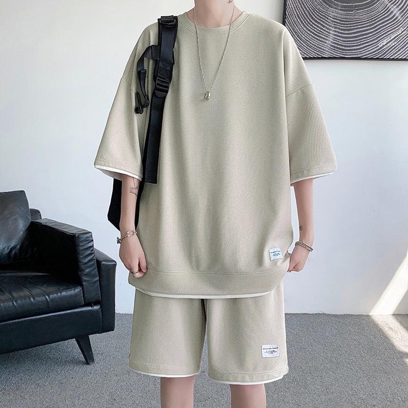 Y2K Retro Soft Boy Sweatshirt & Sweatshorts Two Piece Set - Perfect Y2K Summer Outfit