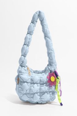 Y2K Retro Soft Girl Quilted Handbag - Perfect for 90s and Y2K Fashion Outfits