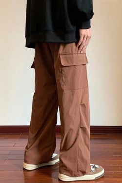 Y2K Retro Style Drawstring Cargo Parachute Pants - Perfect for 90s and Grunge Outfits