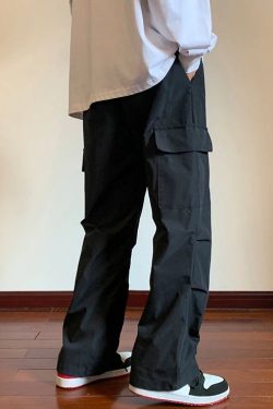 Y2K Retro Style Drawstring Cargo Parachute Pants - Perfect for 90s and Grunge Outfits