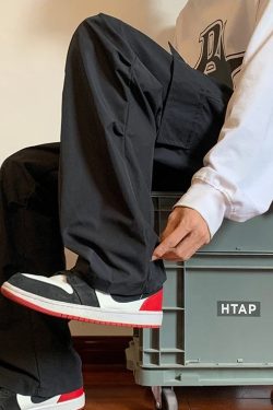 Y2K Retro Style Drawstring Cargo Parachute Pants - Perfect for 90s and Grunge Outfits