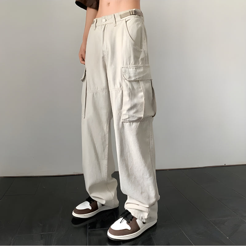 Y2K Retro Style Side Belt Detailed Baggy Cargo Pants - Perfect for 90s and Grunge Outfits Y2K Retro Style Side Belt Detailed Baggy Cargo Pants - Perfect for 90s and Grunge Outfits