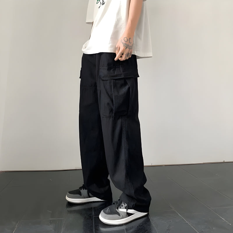 Y2K Retro Style Side Belt Detailed Baggy Cargo Pants - Perfect for 90s and Grunge Outfits Y2K Retro Style Side Belt Detailed Baggy Cargo Pants - Perfect for 90s and Grunge Outfits
