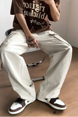 Y2K Retro Style Side Belt Detailed Baggy Cargo Pants - Perfect for 90s and Grunge Outfits