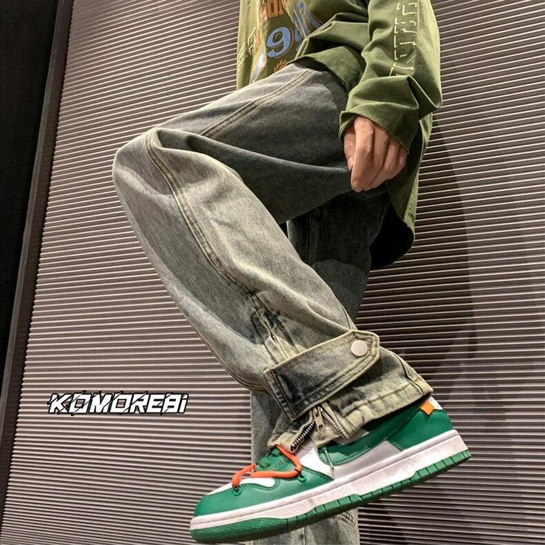 Y2K Retro Style Straight Leg Baggy Jeans - Perfect for 90s and Grunge Outfits Y2K Retro Style Straight Leg Baggy Jeans - Perfect for 90s and Grunge Outfits