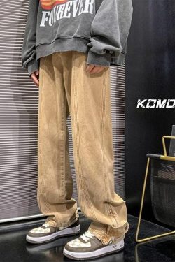 Y2K Retro Style Straight Leg Baggy Jeans - Perfect for 90s and Grunge Outfits