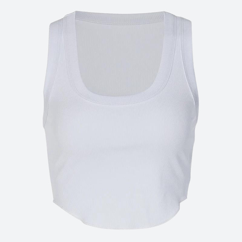 Y2K Ribbed Crop Tank Top - Retro 90s Grunge Style Summer Outfit